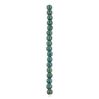 Turquoise Ceramic Round Melon Beads, 10mm by Bead Landing™