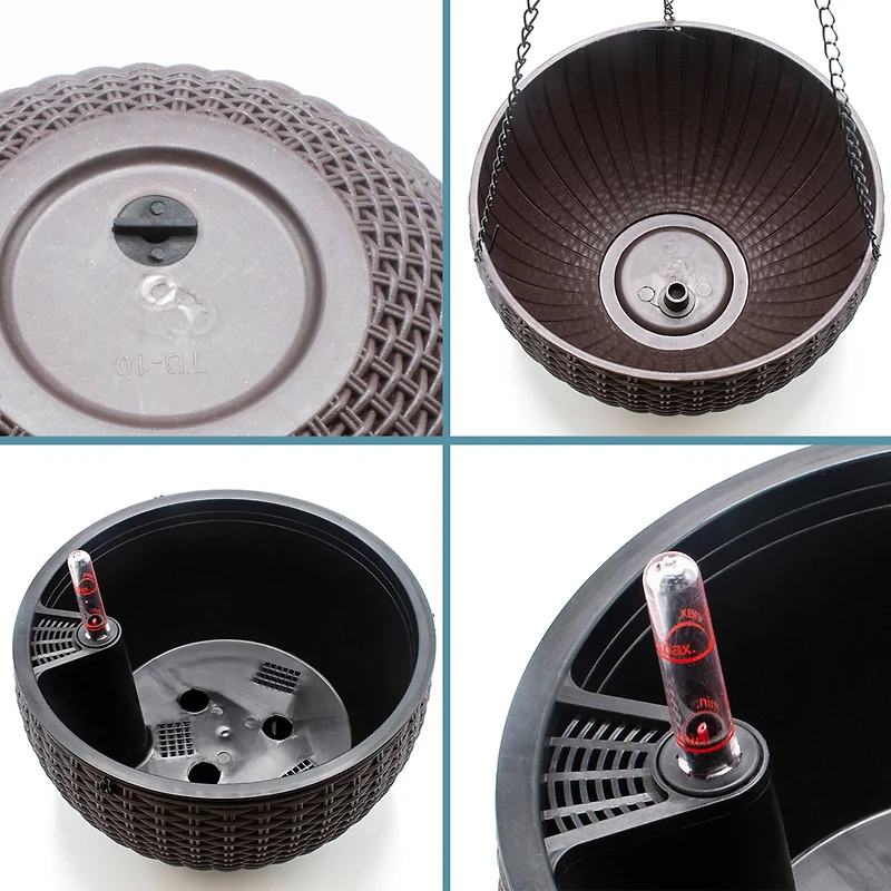 Sorbus 28" Brown Round Hanging Planters, 2ct.