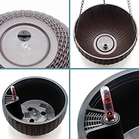 Sorbus 28" Brown Round Hanging Planters, 2ct.