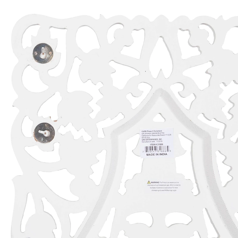 Set of 2 White Mango Wood Farmhouse Abstract Wall Decor, 16" x 48"