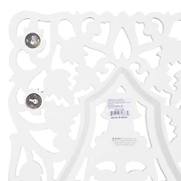 Set of 2 White Mango Wood Farmhouse Abstract Wall Decor, 16" x 48"