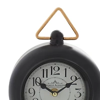 9" Black Metal Farmhouse Table Clock