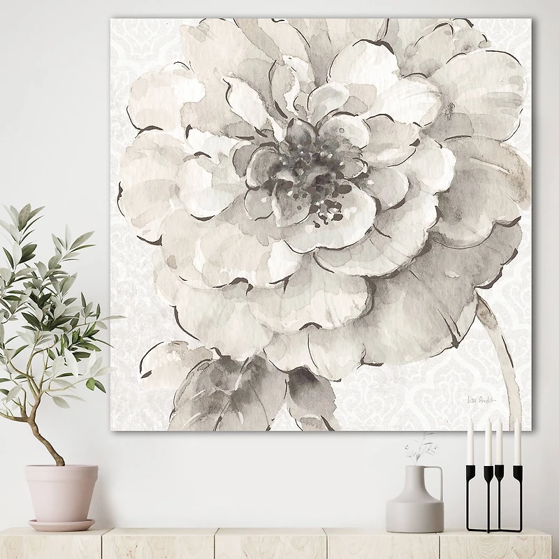 Designart - Indigold Grey Peonies I