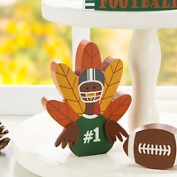 Glitzhome® 5.75"H Thanksgiving Wooden Turkey Table Decor Set