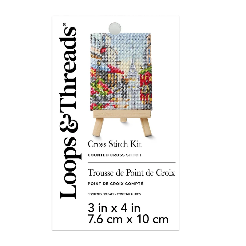 3" x 4" Paris Counted Cross Stitch Kit by Loops & Threads®