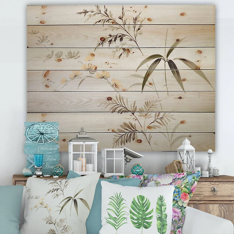 Designart - Retro Drawing of Flowers III