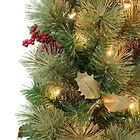 5ft. Pre-Lit Potted Glitter Artificial Tree, Clear Lights