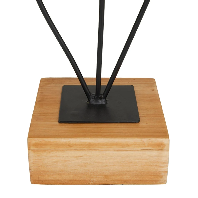 Black Metal Contemporary Floral Sculpture 18" x 9" x 4"