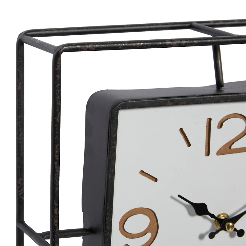 Black Contemporary Metal Wall Clock, 12" x 12"