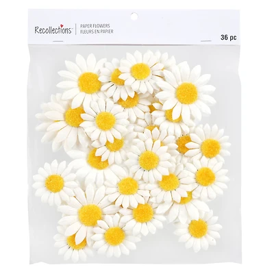 12 Packs: 36 ct. (432 total) White Daisy Paper Flowers by Recollections™