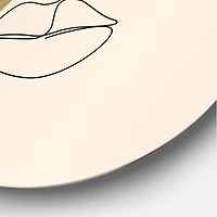 Designart - One Line Art Portrait of Woman In Terracotta Tones