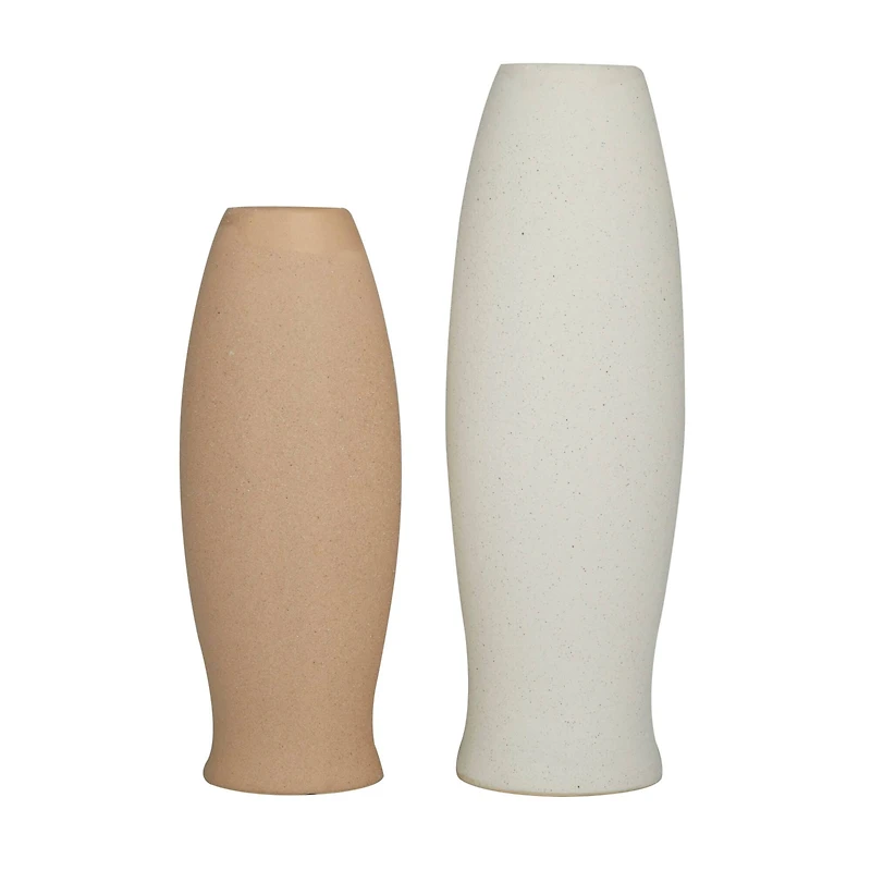 Set of 2 Multi Stoneware Contemporary Vase, 15" x 5" x 5"