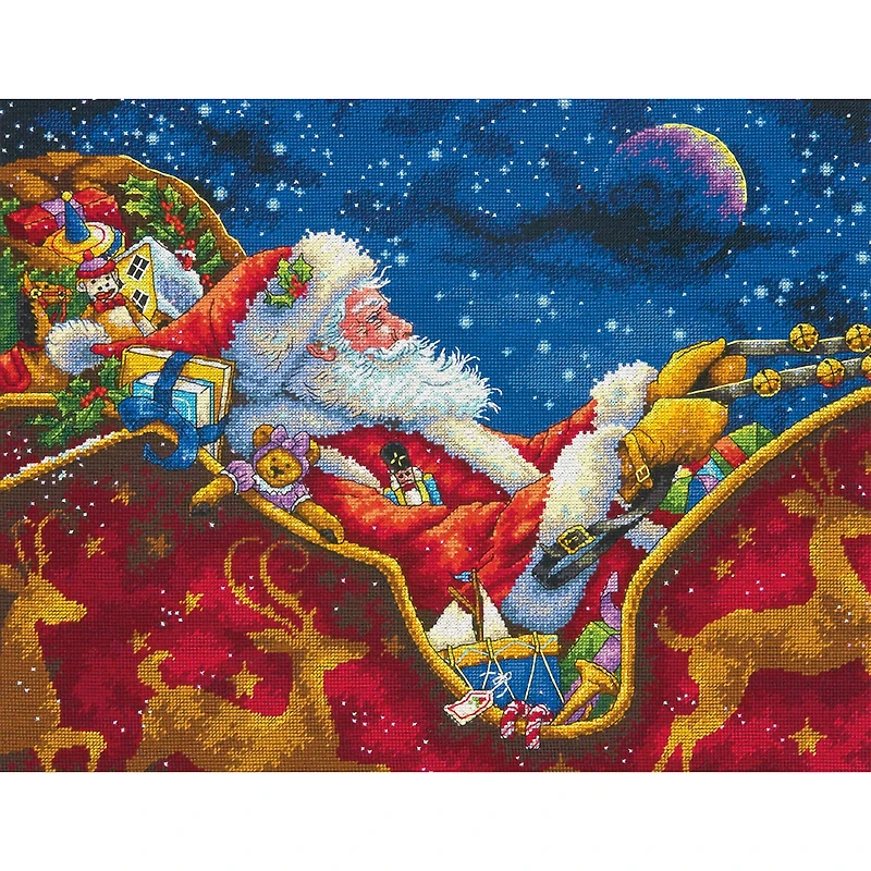 Dimensions® Gold Collection Santa's Midnight Ride Counted Cross Stitch Kit
