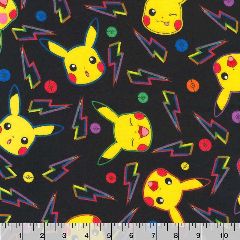 Pokémon™ Rainbow Pikachu Toss Cotton Fabric