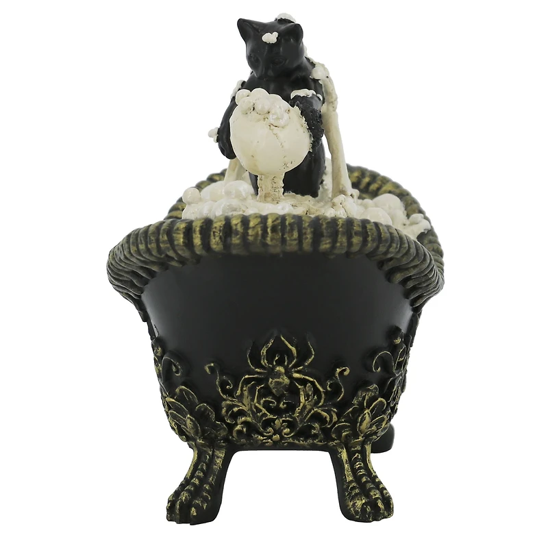 7.75" Bathing Skeleton with Black Cat Tabletop Décor by Ashland®