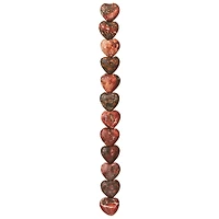 12 Pack: Leopard Jasper Heart Beads by Bead Landing™, 12mm