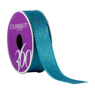 12 Pack: 7/8" Satin Glitter Ribbon by Celebrate It® 360°™