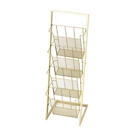 Gold Contemporary Tabletop Metal Magazine Rack