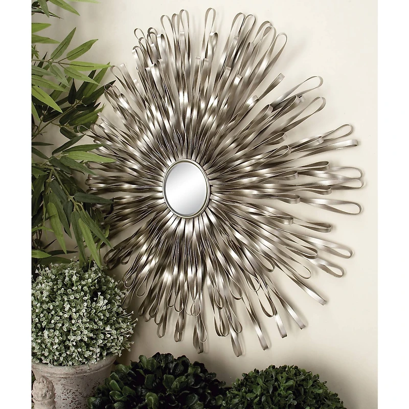 Silver Metal Modern Wall Décor Set, 18", 22" & 27"