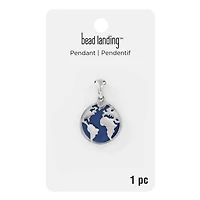 Silver & Blue Round Earth Pendant by Bead Landing™