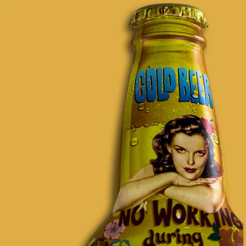 Cold Beer Wall Mounted Bottle Opener & Cap Catcher