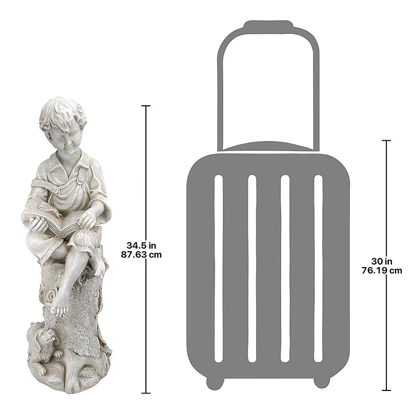 Design Toscano 34.5" Sebastian the Reading Child Garden Statue