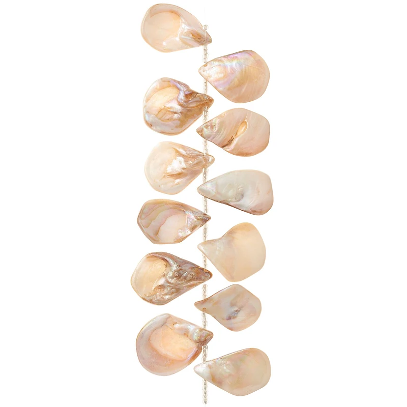 12 Pack: White Shell Teardrop Beads, 34mm by Bead Landing™