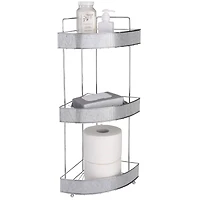 Bath Bliss Pave Diamond Design 3-Tier Corner Bath Shelf