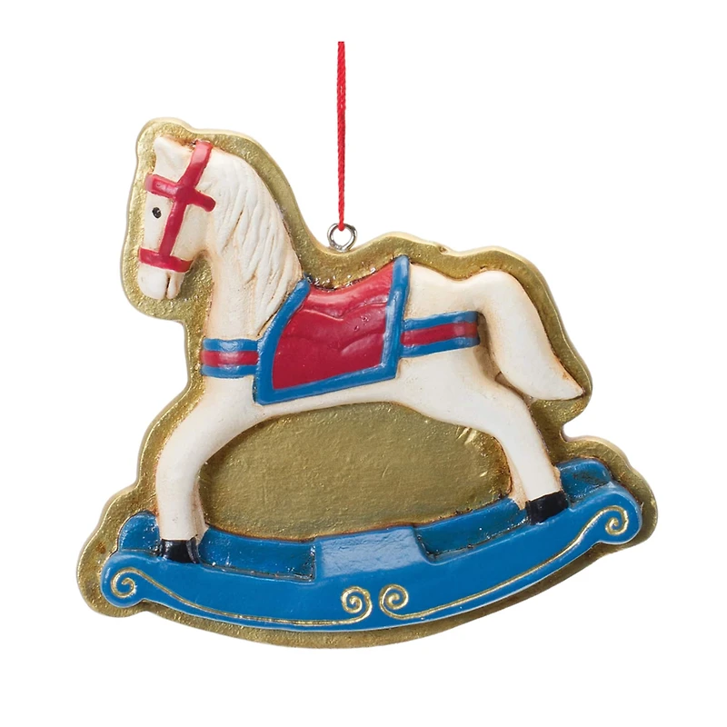 Rocking Horse & Toy Train Ornament Set