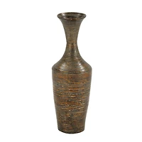 Dark Brown Bamboo Traditional Vase