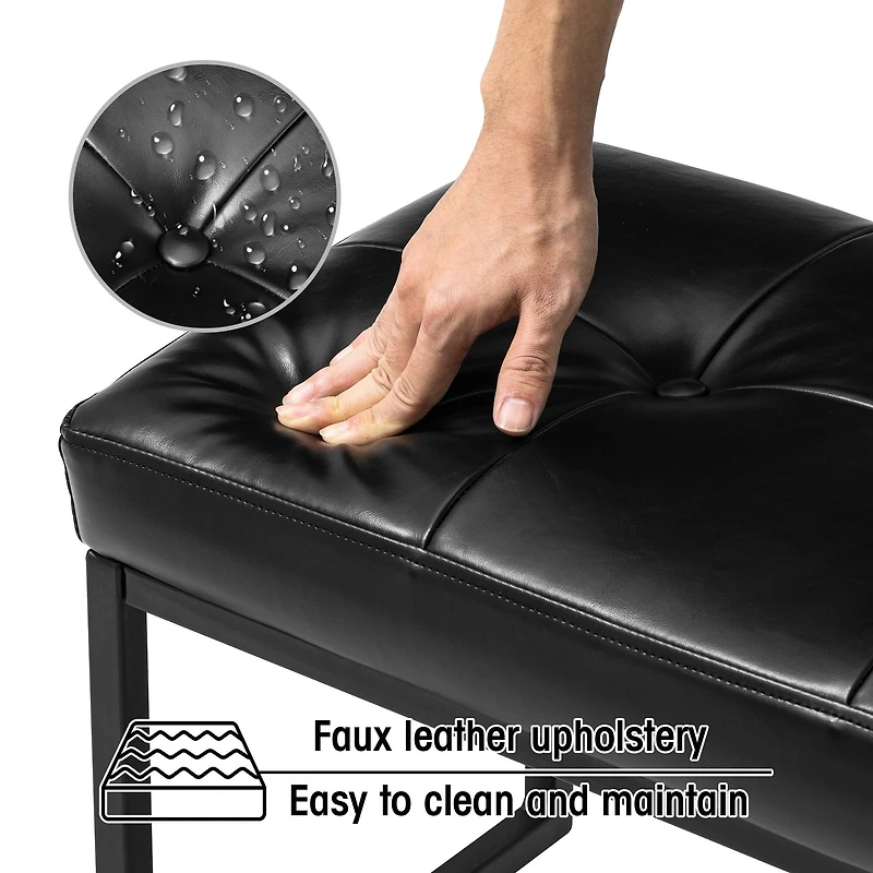 Glitzhome® Modern Thick Leatherette Accent Stool