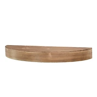 Small Brown Round Wood Floating Wall Shelf