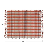 Hello Honey® Warm Tone Plaid Cotton Blend Throw Blanket