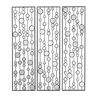 36" Black Metal Glam Abstract Panel Wall Décor Set, 3ct.