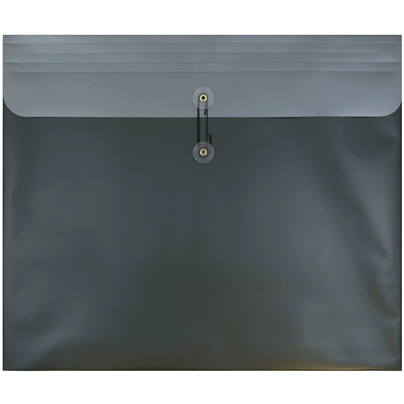 JAM Paper Metallic Dark Green Plastic Button & String Closure 15" x 18" Envelopes, 12ct.