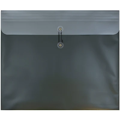JAM Paper Metallic Dark Green Plastic Button & String Closure 15" x 18" Envelopes, 12ct.