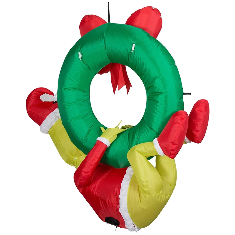 4ft. Airblown® Inflatable Dr. Seuss Grinch Hanging From Wreath