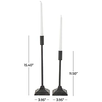 Black Metal Slim Minimalistic Candle Holder Set