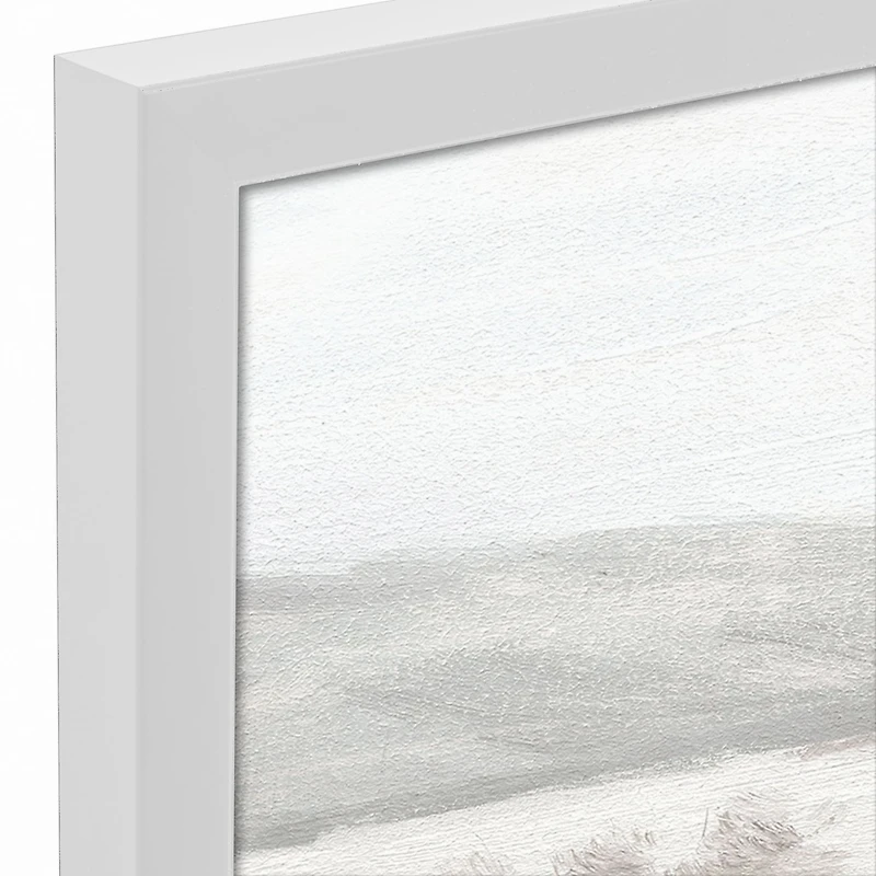 Neutral Calm Landscape White Framed Canvas
