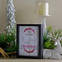 LED Lighted "Its The Most Wonderful Time Of The Year" Christmas Framed Wall Art