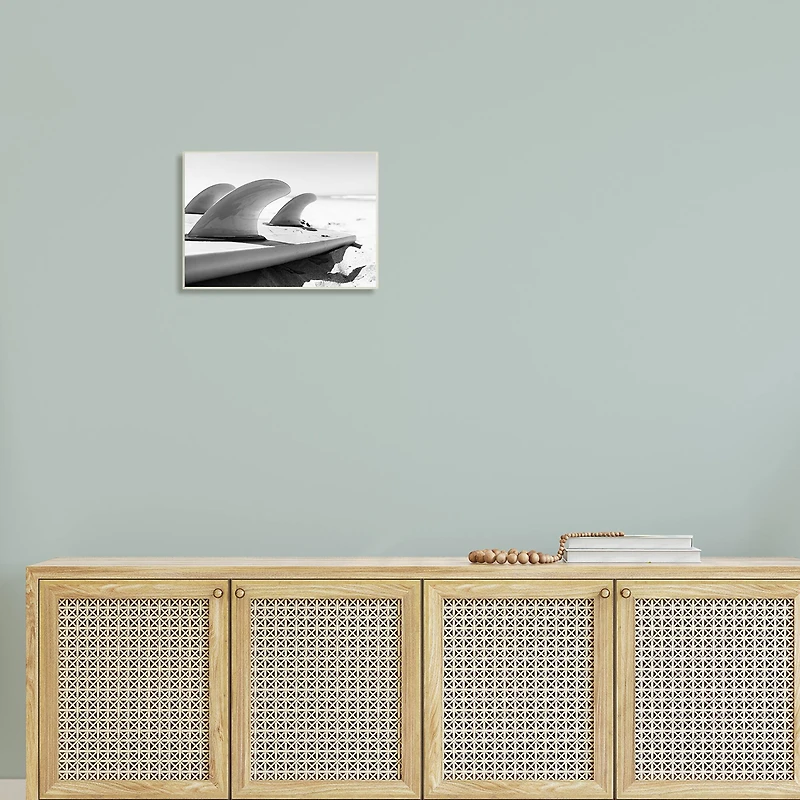 Stupell Industries Surfboard Fins Beach Coast Photography Wall Plaque Art