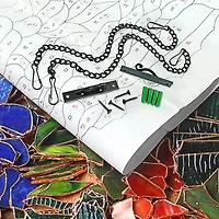 Design Toscano 17" Nightshade Arts & Crafts Tiffany-Style Stained Glass Window Hanging Décor 