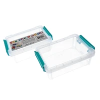 John Bead 5.5" Joy Filled Clear & Turquoise Stackable Containers With Lids