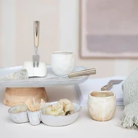 Hello Honey® 8" White Tri-Section Stoneware Dish