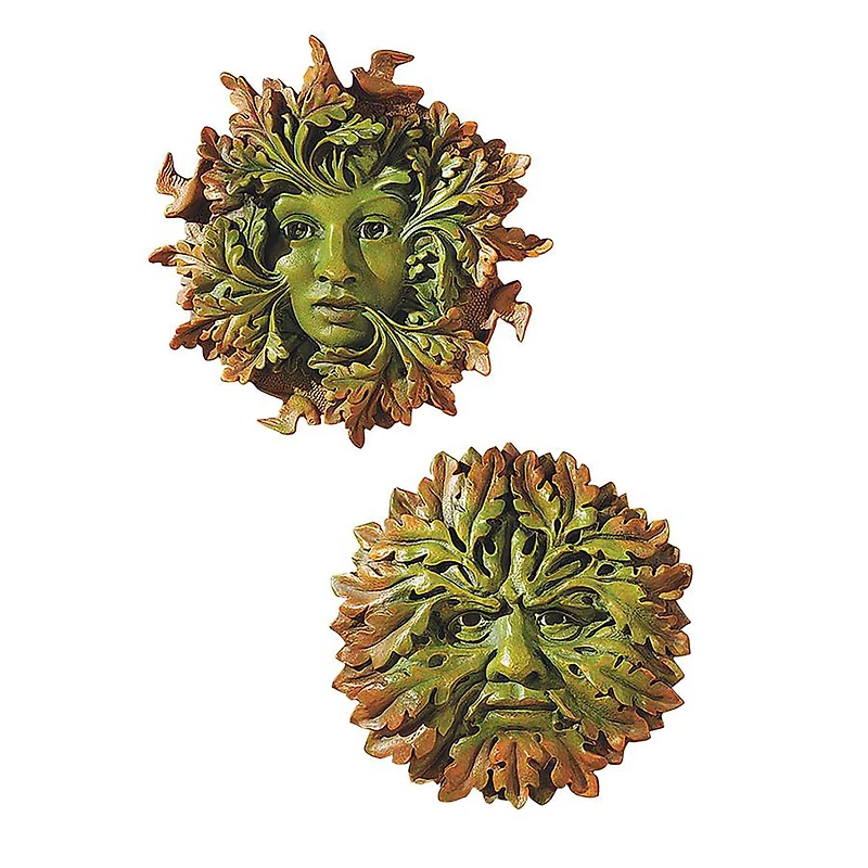 Design Toscano Somerset Green Woman & Man Wall Sculptures Set