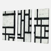 Designart - Black and White Labyrinth geometric