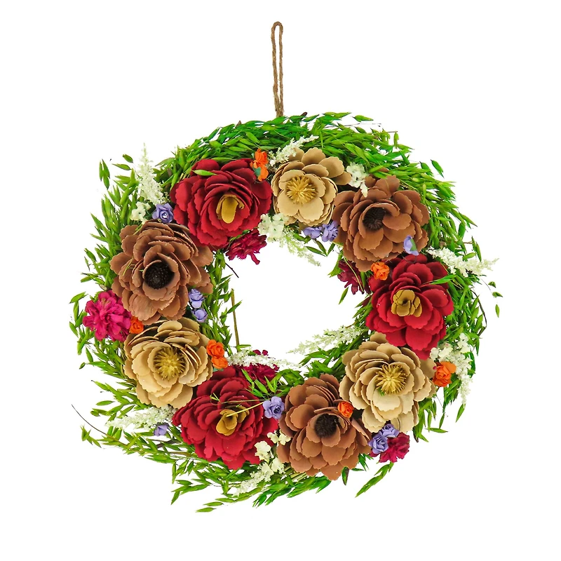 17" Spring Blooms Floral Wreath