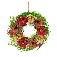 17" Spring Blooms Floral Wreath