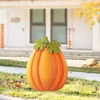 Glitzhome® 3ft. Fall Metal Embossed Glitter Pumpkin Yard Stake