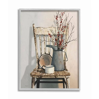 Stupell Industries Vintage Rustic Things Still Life Wall Art in Gray Frame